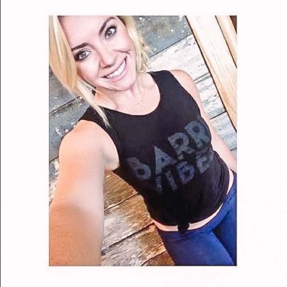 EDJE Activ Barre Vibes Black Muscle Tank Size M